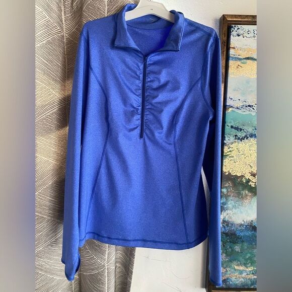 Z by Zella Top Long Sleeve Blue Front Zip Jacket Sz Large Athletic - Picture 1 of 8